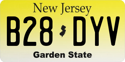 NJ license plate B28DYV