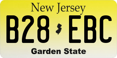 NJ license plate B28EBC