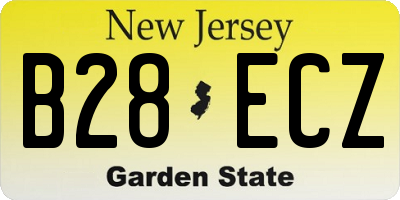 NJ license plate B28ECZ