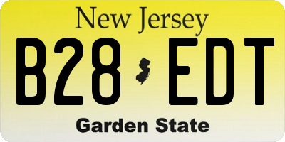 NJ license plate B28EDT
