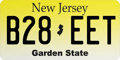 NJ license plate B28EET