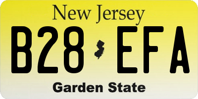 NJ license plate B28EFA