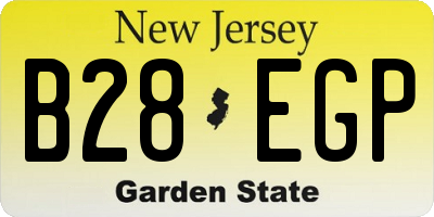 NJ license plate B28EGP