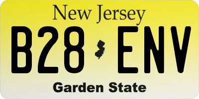 NJ license plate B28ENV