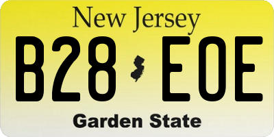 NJ license plate B28EOE