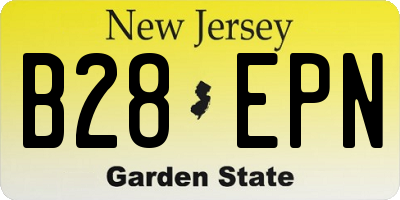 NJ license plate B28EPN