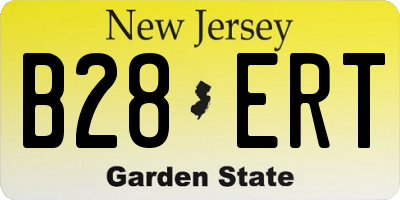 NJ license plate B28ERT