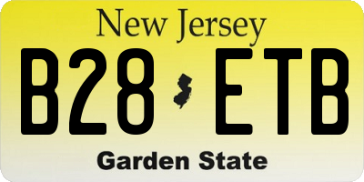 NJ license plate B28ETB