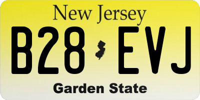 NJ license plate B28EVJ