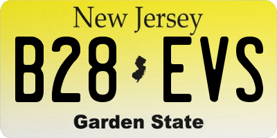 NJ license plate B28EVS