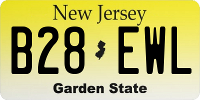NJ license plate B28EWL