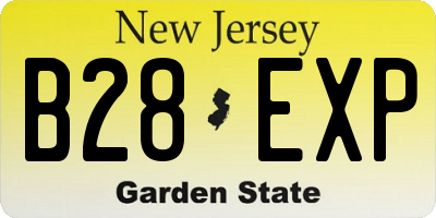 NJ license plate B28EXP