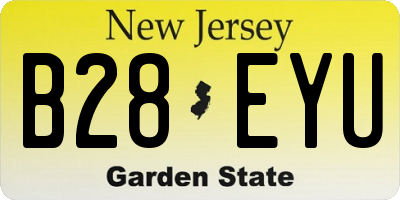 NJ license plate B28EYU