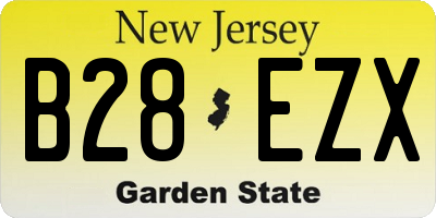 NJ license plate B28EZX
