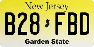 NJ license plate B28FBD
