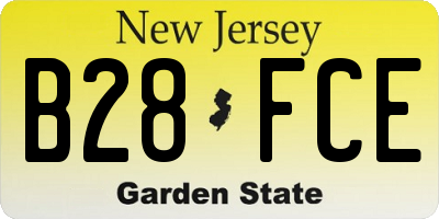 NJ license plate B28FCE