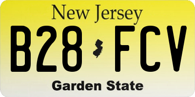 NJ license plate B28FCV