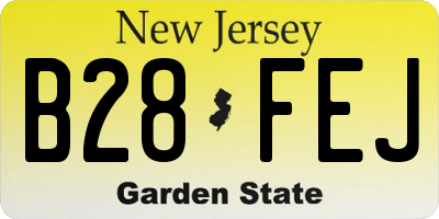 NJ license plate B28FEJ
