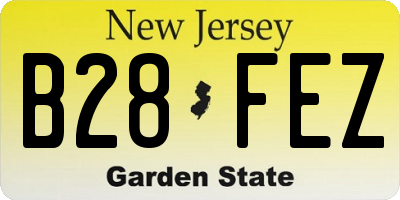 NJ license plate B28FEZ