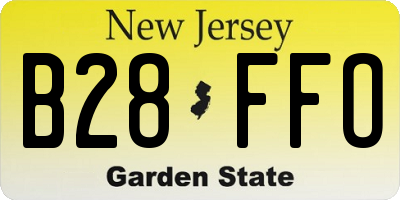 NJ license plate B28FFO