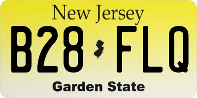 NJ license plate B28FLQ