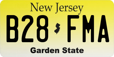 NJ license plate B28FMA