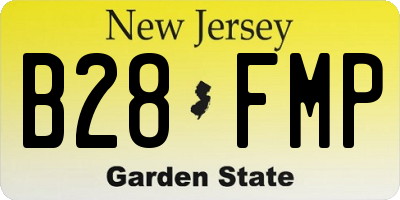 NJ license plate B28FMP