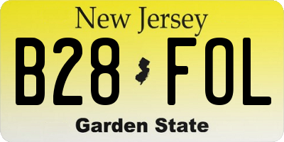 NJ license plate B28FOL