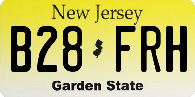 NJ license plate B28FRH