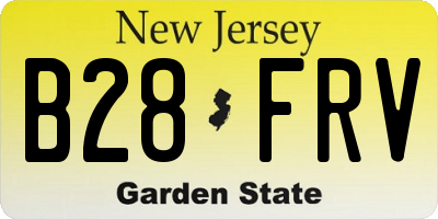 NJ license plate B28FRV