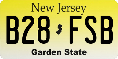 NJ license plate B28FSB