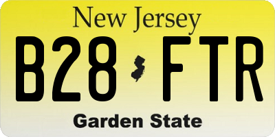 NJ license plate B28FTR