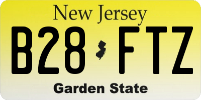 NJ license plate B28FTZ