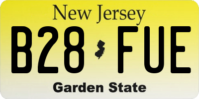 NJ license plate B28FUE