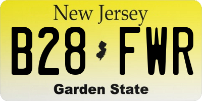 NJ license plate B28FWR