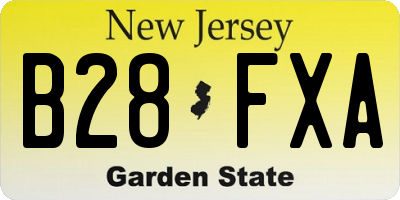 NJ license plate B28FXA
