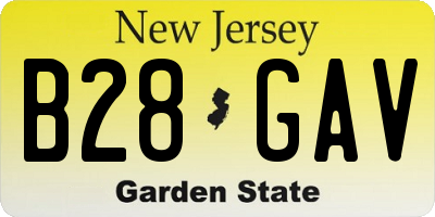 NJ license plate B28GAV