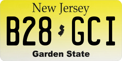 NJ license plate B28GCI