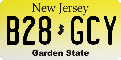 NJ license plate B28GCY