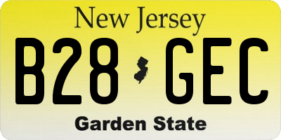 NJ license plate B28GEC