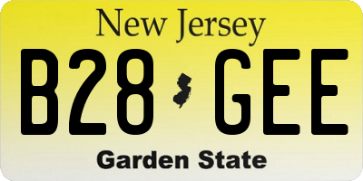 NJ license plate B28GEE