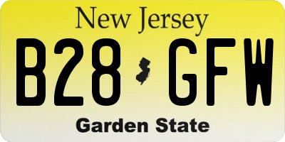 NJ license plate B28GFW