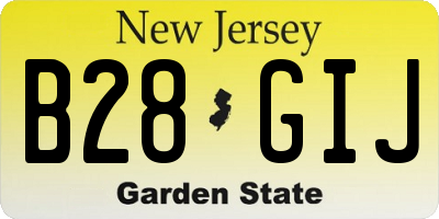 NJ license plate B28GIJ