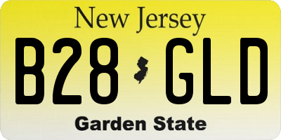 NJ license plate B28GLD