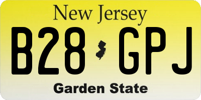 NJ license plate B28GPJ