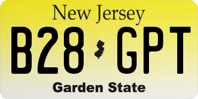 NJ license plate B28GPT