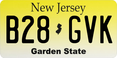 NJ license plate B28GVK