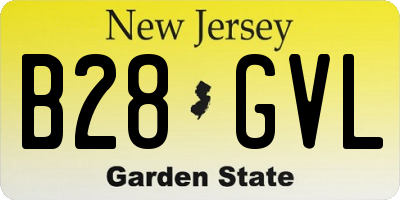 NJ license plate B28GVL