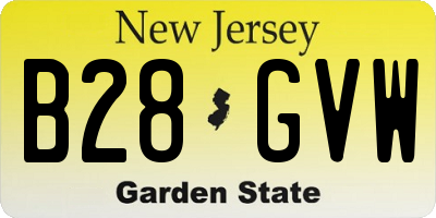 NJ license plate B28GVW