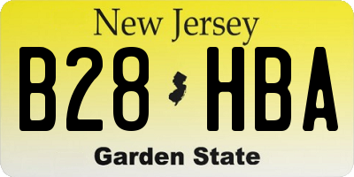 NJ license plate B28HBA